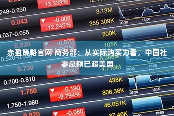 赤盈策略官网 商务部：从实际购买力看，中国社零总额已超美国